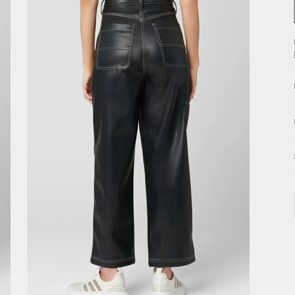 BLANKNYC Vegan Leather Black (City Bound) Carpenter Pants size 30 NWT